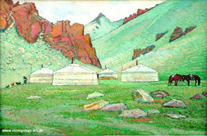 Mongolian Artist Narangerel Tsendsuren  Цэндсүрэнгийн Нарангэрэл, Zuraach, Uran buteelch, Bagsh