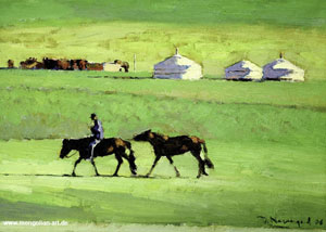 Mongolian Artist Narangerel Tsendsuren  Цэндсүрэнгийн Нарангэрэл, Zuraach, Uran buteelch, Bagsh