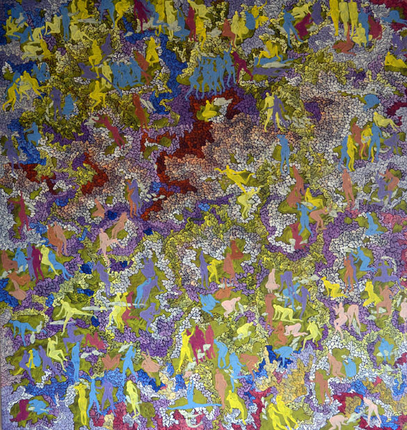 Playing with Fish, acryl on canvas, 150 x 160 cm, Otgo art www.mongolian-art.de