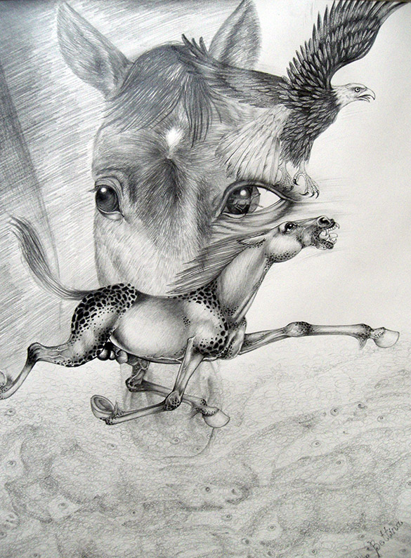 Energy by OTGO 2005, pencil on paper 30 x 24 cm