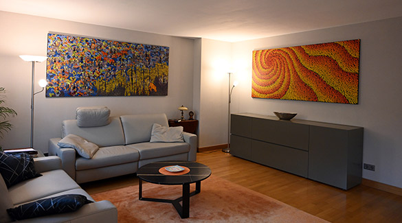 Wirkende Kraft by OtGO 2022, acryl on canvas 100 x 220 cm