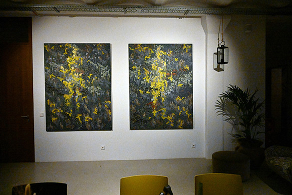 Shangri-La 1 and 2 by OtGO 2022-2023, ink, acryl on canvas, 200 x 300 cm