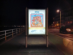 Street advertising - La Baule-Escoublac, France. The Boesch Museum: OTGO RETROSPECTIVE